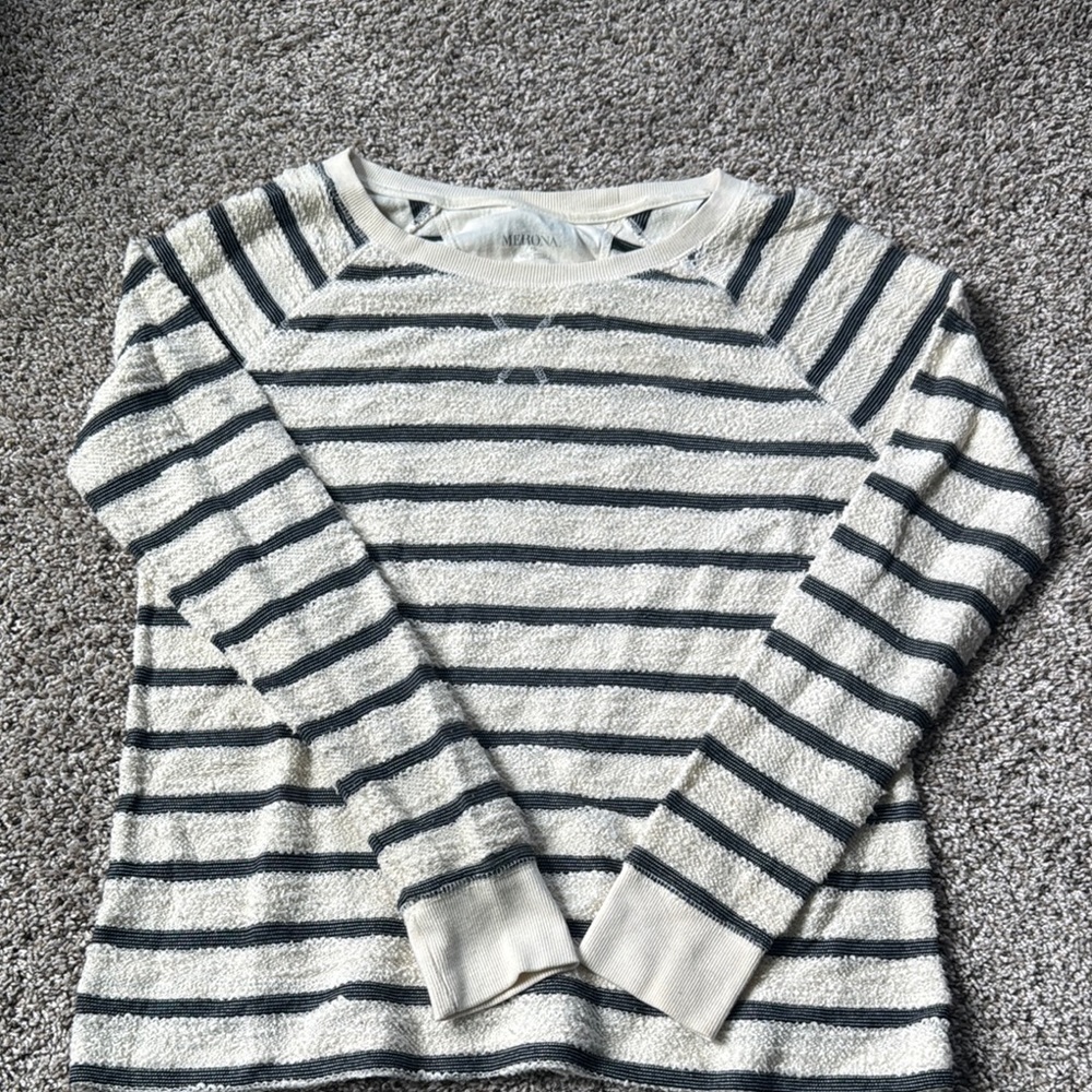 Merona Black and Cream Striped Sweater